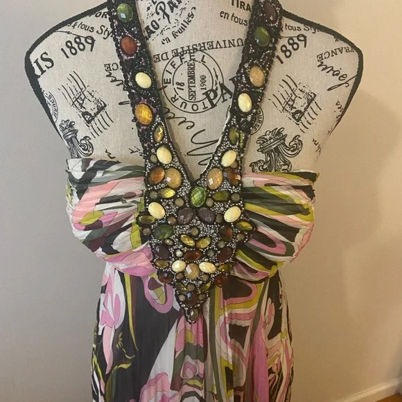 Dolce Jovani Silk dress size 12 Formal Elegant Gown - Picture 2 of 8